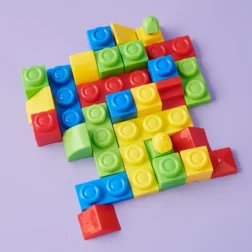 Toy Town Block Set – 26-Piece Safe Plastic Building Blocks for Kids