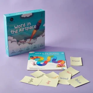 Refurbished Words in the Air Space wooden board game for kids