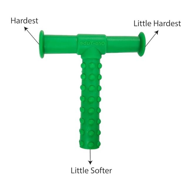 Oro‑Tube Dotted Green oral motor chew tube