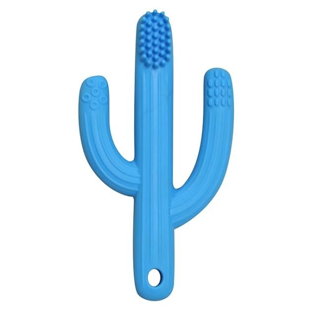 Blue silicone baby brush for cleaning infant mouth