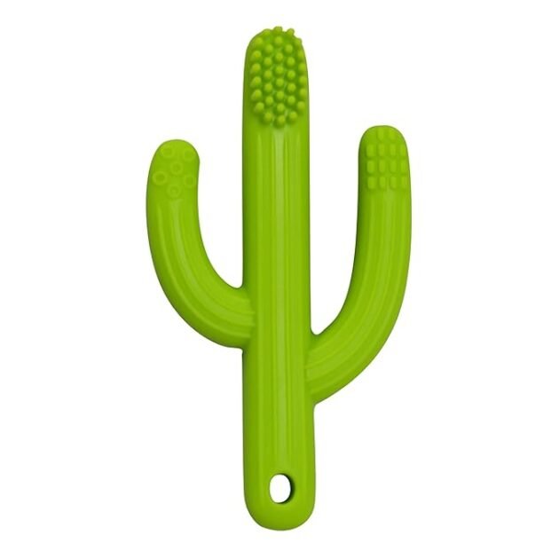 Green silicone baby brush for infants