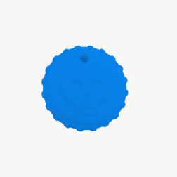 Cyan silicone chewing disk for baby teething