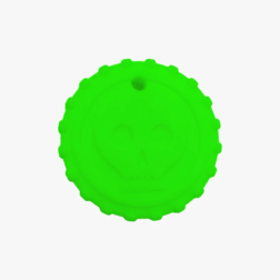 Green silicone chewing disk for teething babies