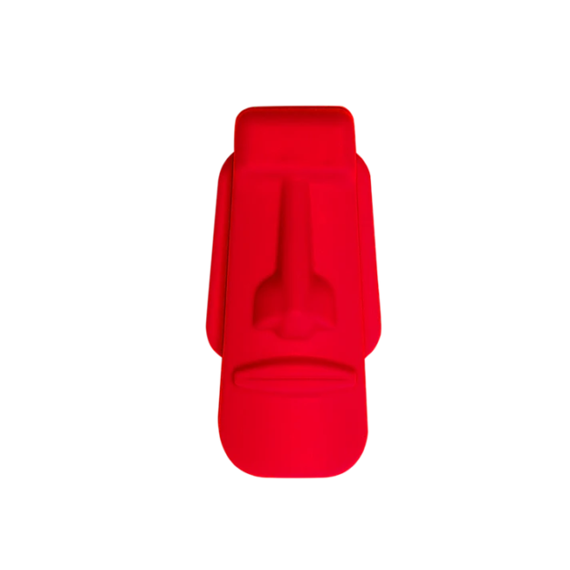 Moai Bite & Write Red silicone pencil topper