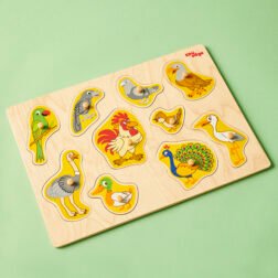 Refurbished Birds Puzzle Wooden Knob for Kids