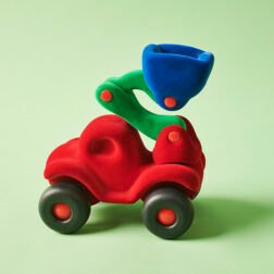 Refurbished Bully the Bulldozer – Soft Foam Rubber Toy for Babies by Rubbabu