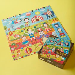 Refurbished Circus Carnival Jumbo Puzzle with Performers and Tent Illustration