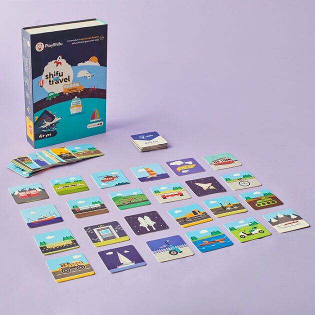 Refurbished Playshifu AR Learning Cards - Travel Set for Kids with Vehicle Sounds & AR Features