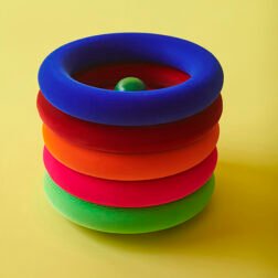 Refurbished Rubbabu Ring Toss Toy – Soft Natural Rubber Set for Kids