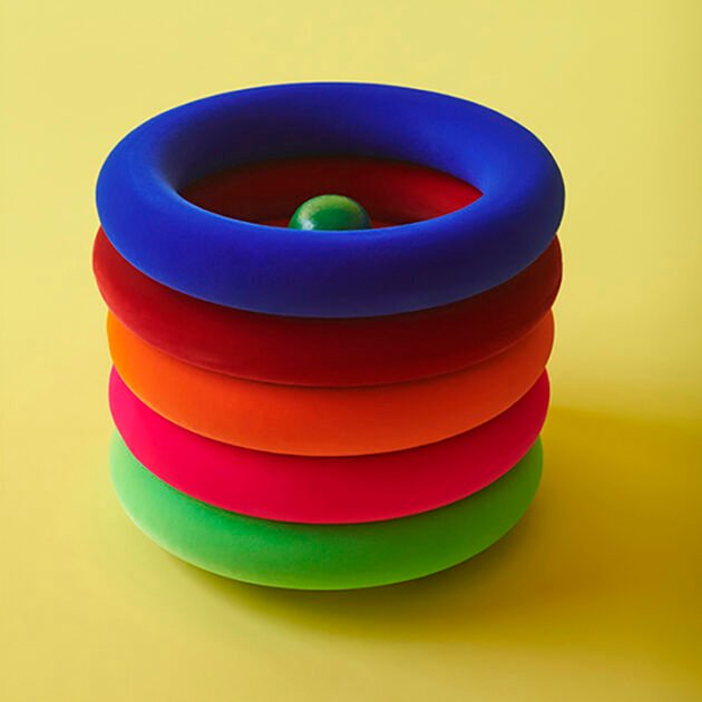 Refurbished Rubbabu Ring Toss Toy – Soft Natural Rubber Set for Kids