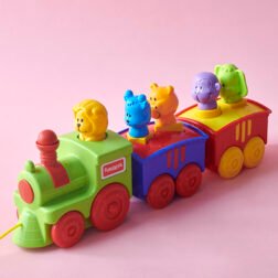 Refurbished Toy Train with Pop-Up Animals and Pull-Along Feature for Toddlers