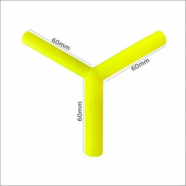 Yellow Speech Teether with three textured arms for teething and oral motor development