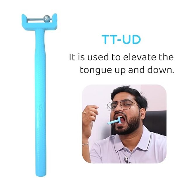 TT-UD oral motor therapy tool without spring in cyan color