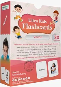 Flashcards Verb I featuring distraction-free action word illustrations
