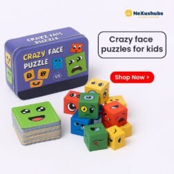 Emoji Face Changing Cube Puzzle Game with 72 Expression Cards for Kids